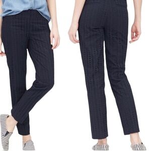 Ann Taylor LOFT “Zoe” Ankle Pants in Navy Eyelet (E-1)
